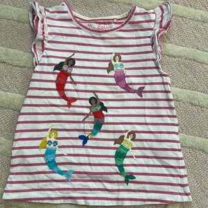 Mini Boden mermaid applique shirt size 6-7 Y